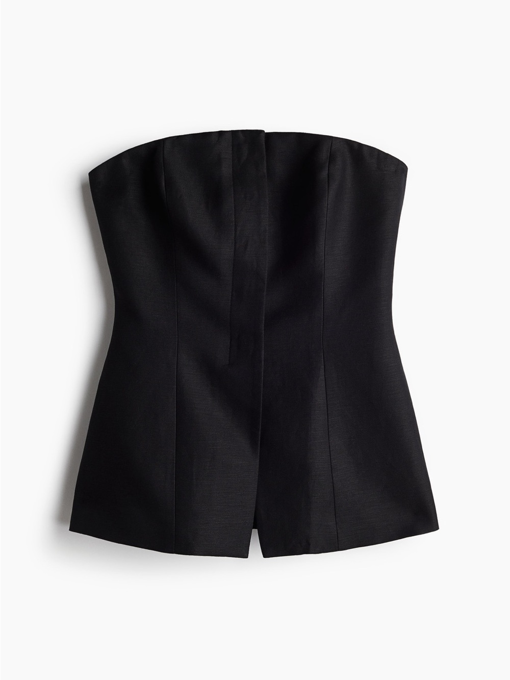 H&M Edition Linen-Blend Bandeau Top Black S NWT